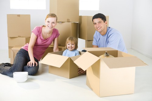 Moving boxes and furniture prepared for removals and storage in Churchend