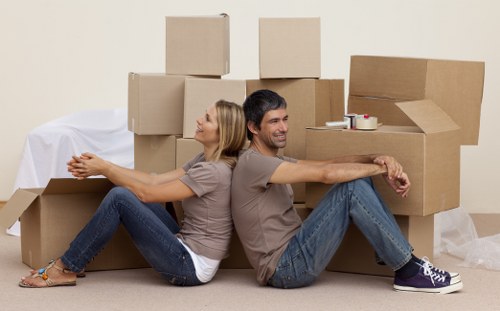 Professional movers handling a compact relocation in Churchend