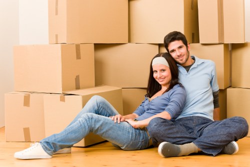 Careful wrapping of furniture during a Churchend home move